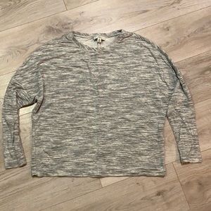 H by Halston White Grey Stretch Terry Top Sz M